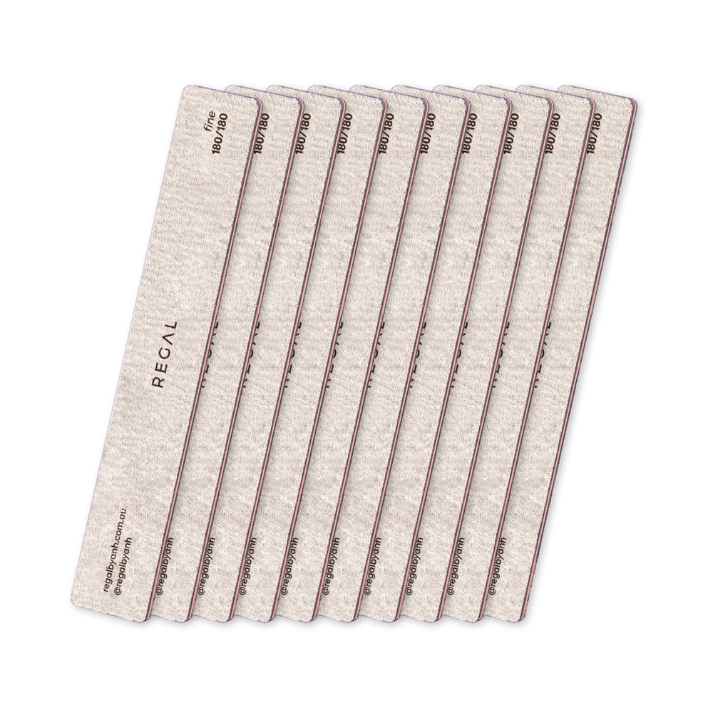 rectangle fine 180/180 nail file 10 pack